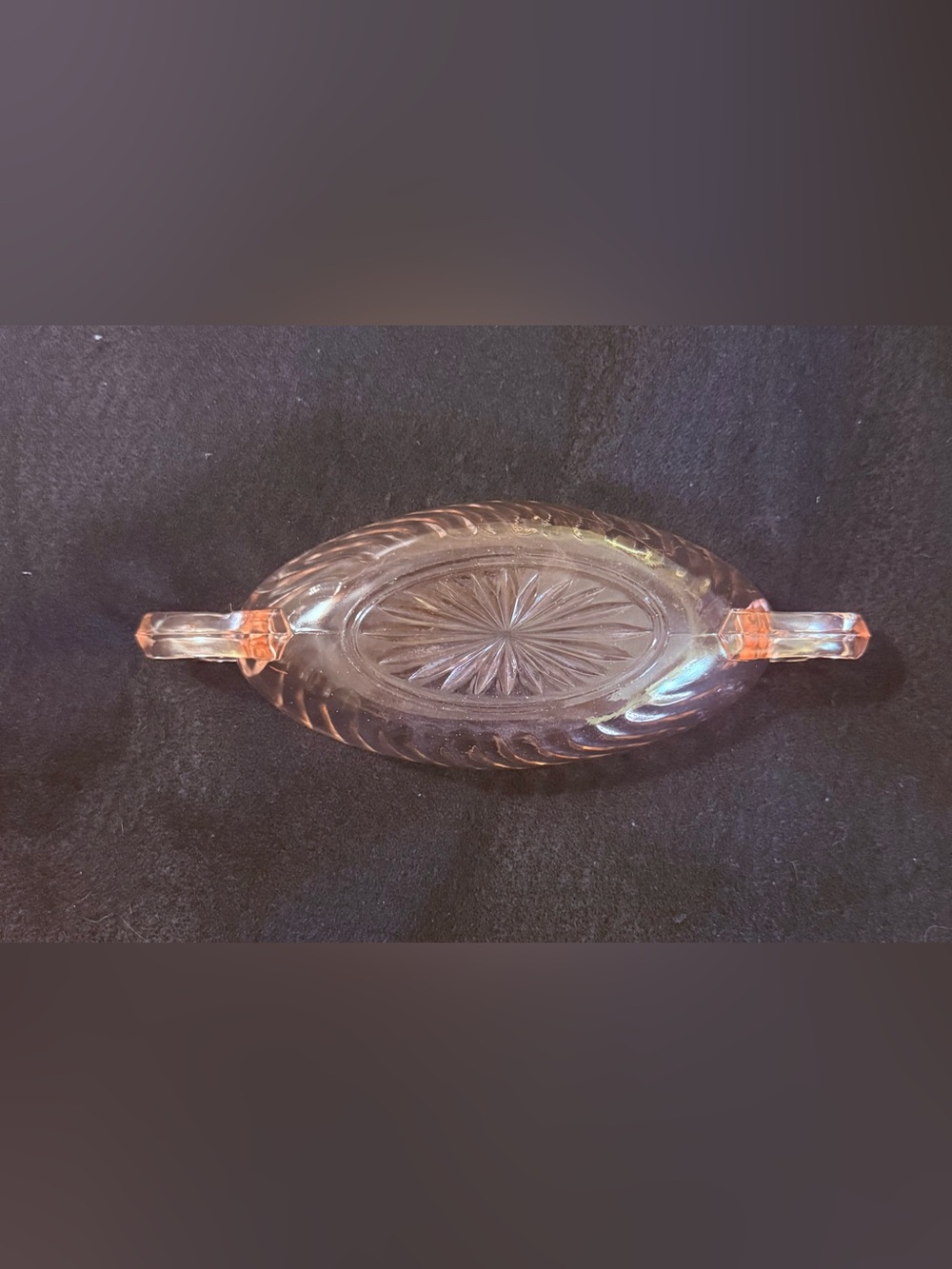 Vtg. Depression Glass Pink Jeanette oval serving dish